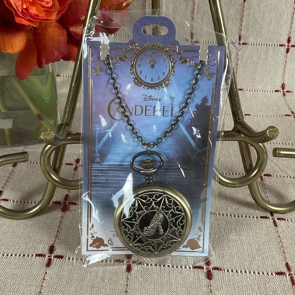 Disney Jewelry - Authentic Disney Lives Action Cinderella Exclusive Working Pocket Watch Necklace